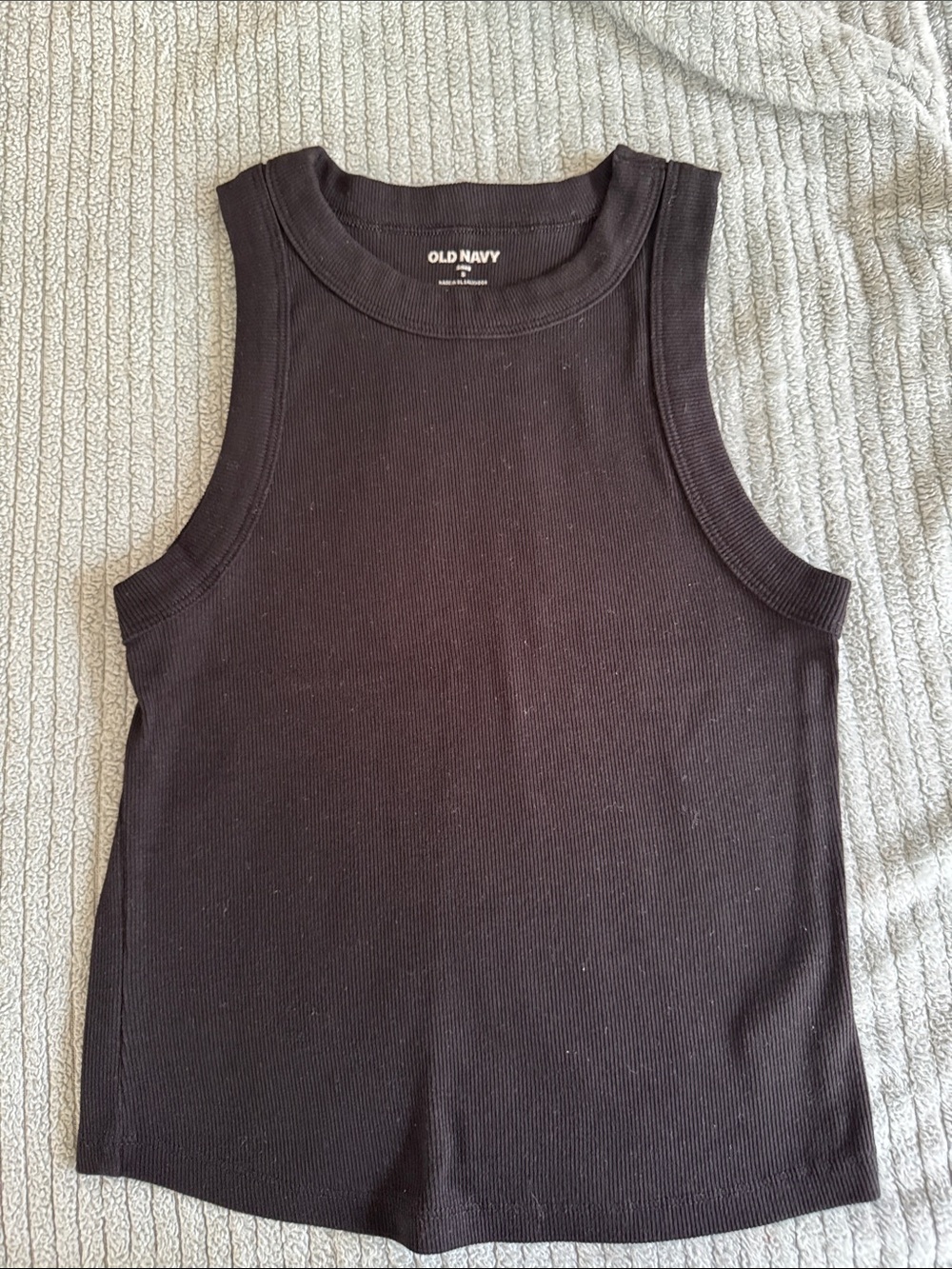 Old Navy Black Ribbed High-Neck Tank